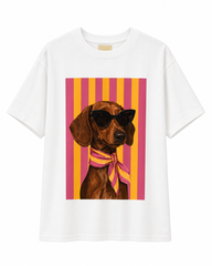 Doggie T-Shirt Lentes - Blanco